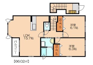 篠栗駅 徒歩14分 2階の物件間取画像